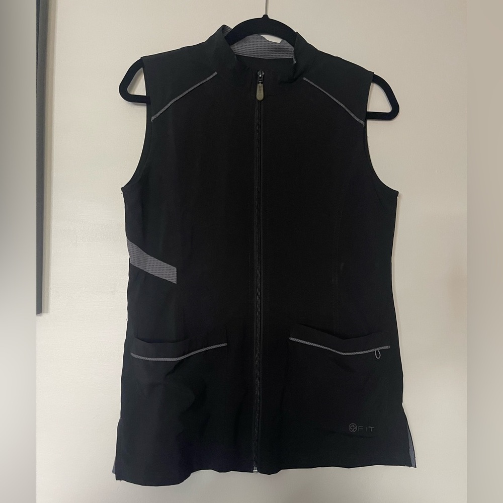 White Cross Black Sleeveless Vest